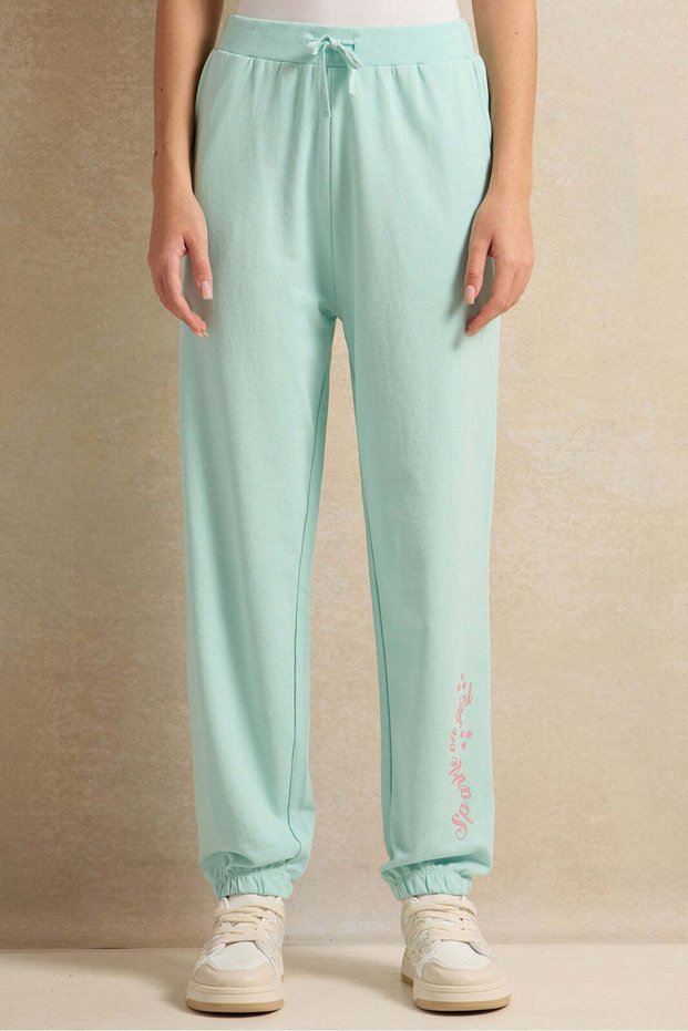 Senior Girls Mint Printed Track Pants
