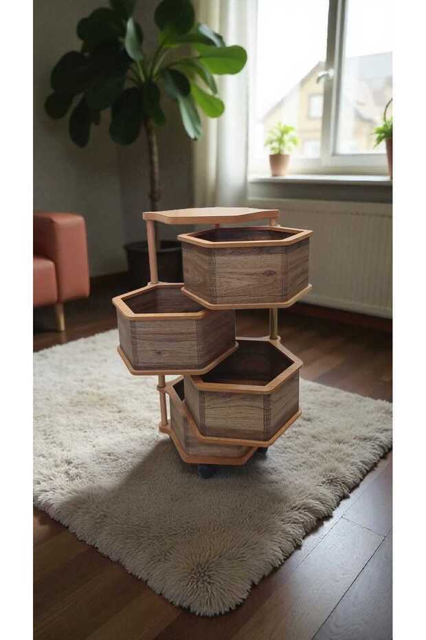 AHŞAP 4 KATLI ALTIGEN SEBZELİK - 2