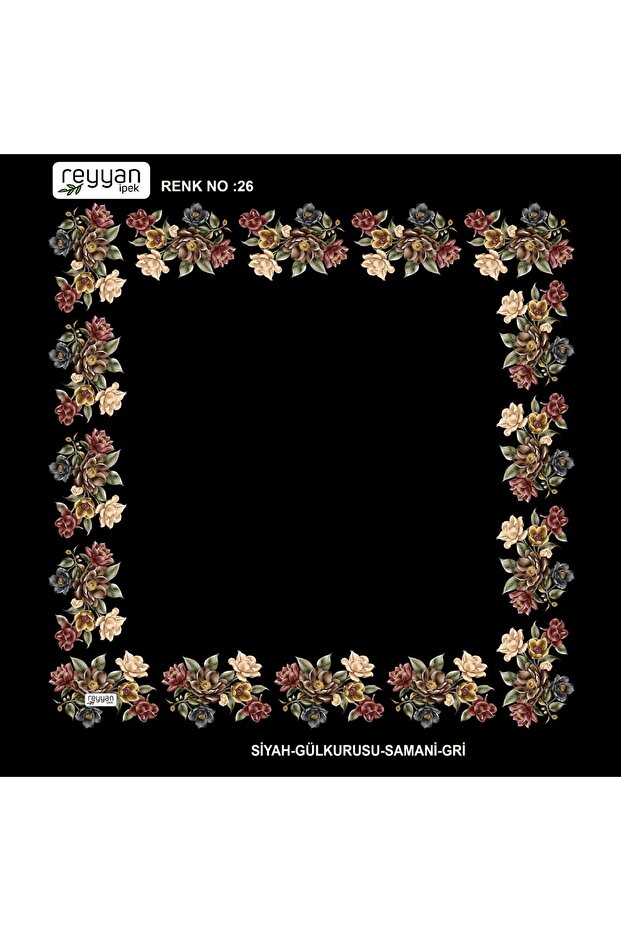 Bagged Scarf Plain Floral 90s Lace Yemeni Inner Veil 90x90 cm Empty Middle Floral Edges