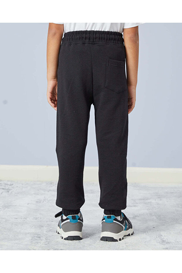 Boys Black Solid Beige Active Pants - 3