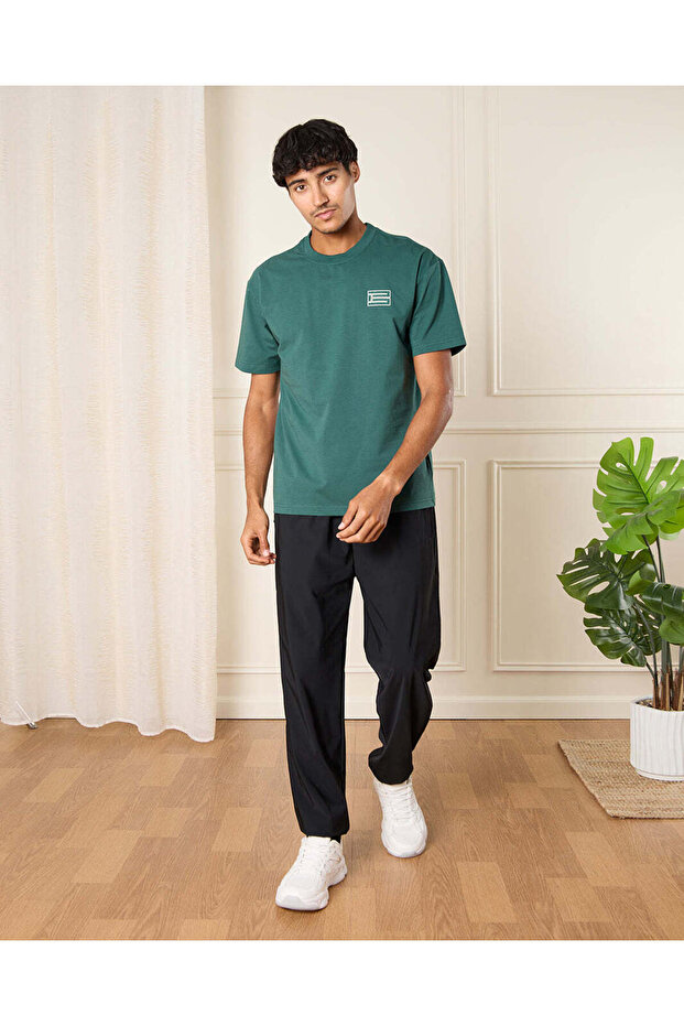 بنطال رجالي رياضي أسود سادة - 2