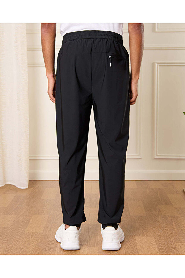 بنطال رجالي رياضي أسود سادة - 3