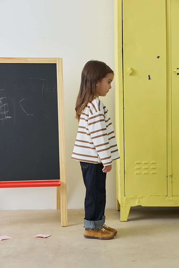 بنطلون جينز مضلع - أزرق داكن - 1