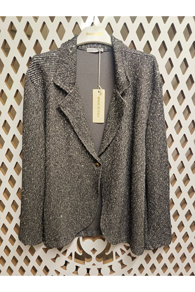 İtalyan Simli Pullu Ceket - 1