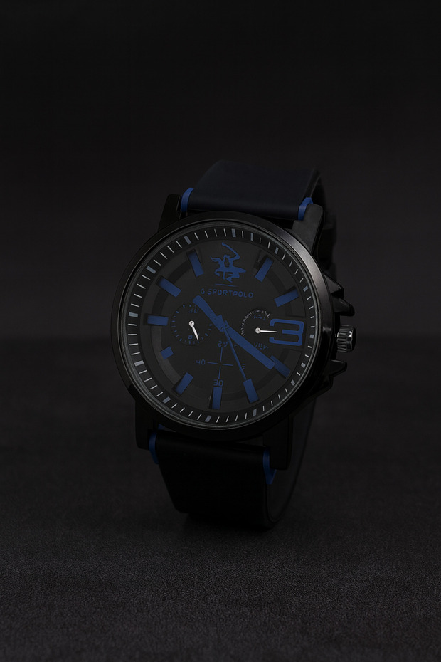 Sporty and Casual Sweat-Resistant Men's Wristwatch with Silicone Strap