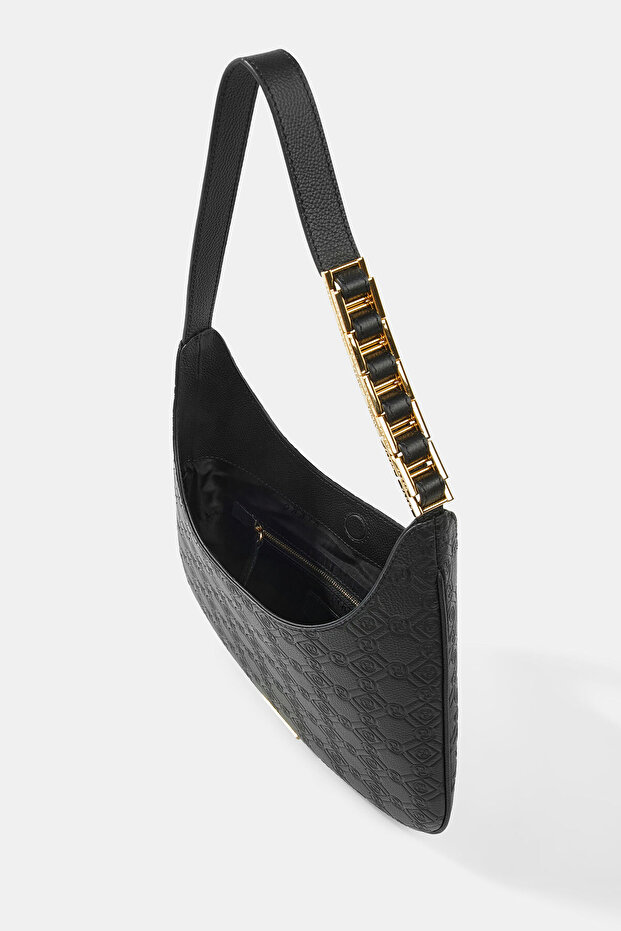 SİYAH MONOGRAM DERİ ÇANTA - 6
