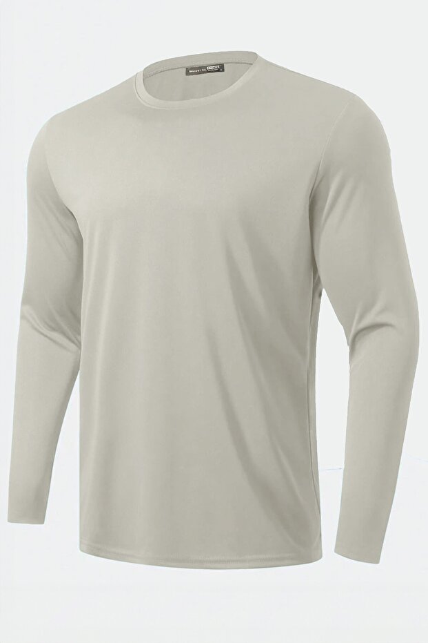 Men's 100% Cotton Stretch Fabric Stretch Sports Running Casual Training Long Sleeve Combed Cotton T-Shirt