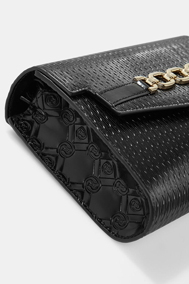 SİYAH MONOGRAM DERİ ÇANTA - 6