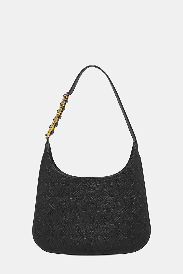 SİYAH MONOGRAM DERİ ÇANTA - 3