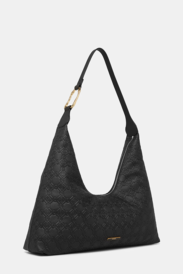 SİYAH MONOGRAM DERİ ÇANTA - 2