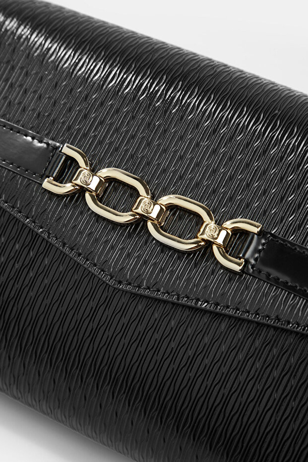 SİYAH MONOGRAM DERİ ÇANTA - 5