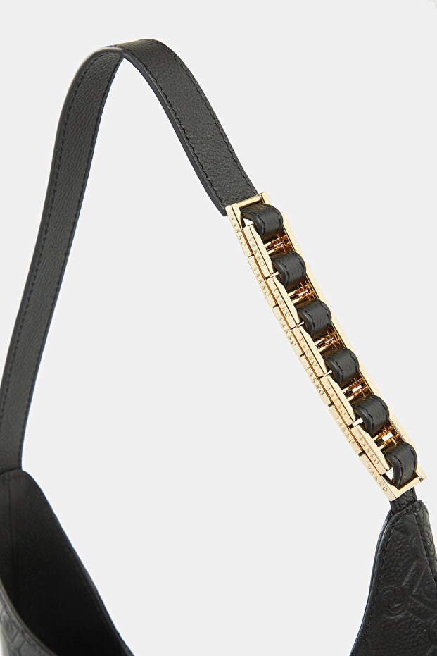 SİYAH MONOGRAM DERİ ÇANTA - 4