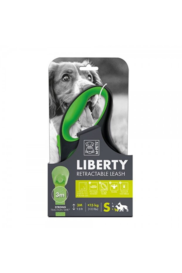 Liberty Dog Retractable Leash Green ( S )