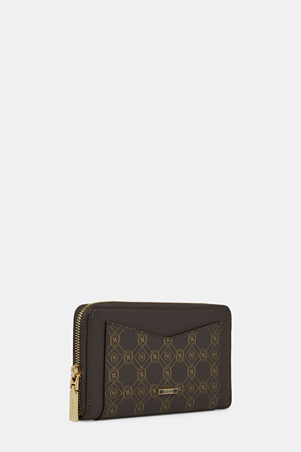 KAHVE MONOGRAM DERİ CÜZDAN - 2