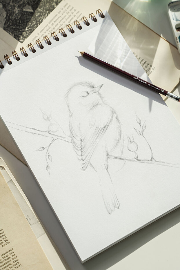 A4 Eskiz Defteri Sketch Book 50 Yaprak 150 gr Kalın Kağıt - 5