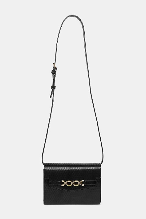 SİYAH MONOGRAM DERİ ÇANTA - 2