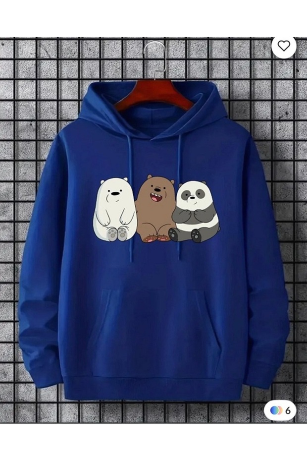 Girls/Boys Unisex Oversized 3 Head Printed Hoodie