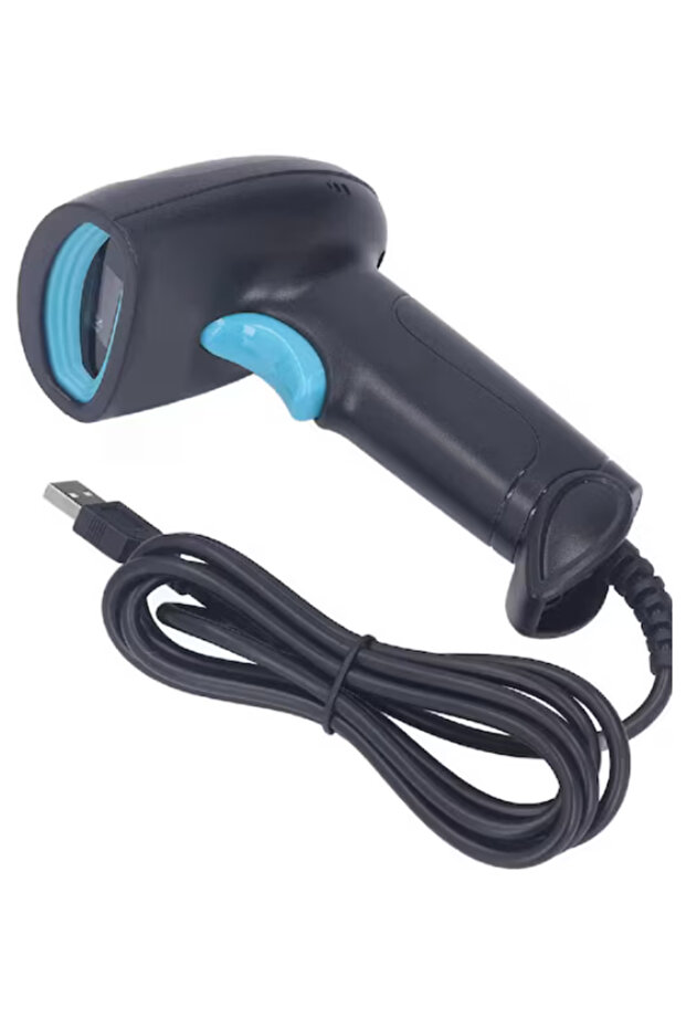 Andowl Q-SM3B 1D, 2D and QR barcode scanner, with cable, IP54, LED indicator, USB, ABS, black - 1