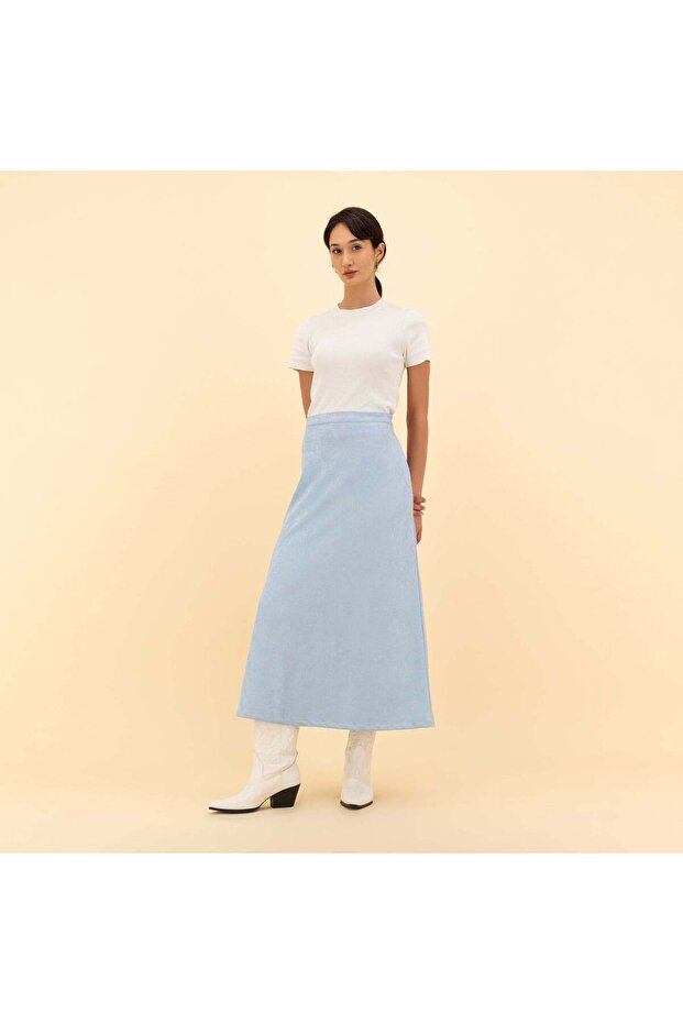 MAXI SUEDE FLARE SKIRT