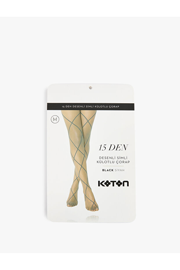 60 Den Geometric Patterned Glitter Pantyhose