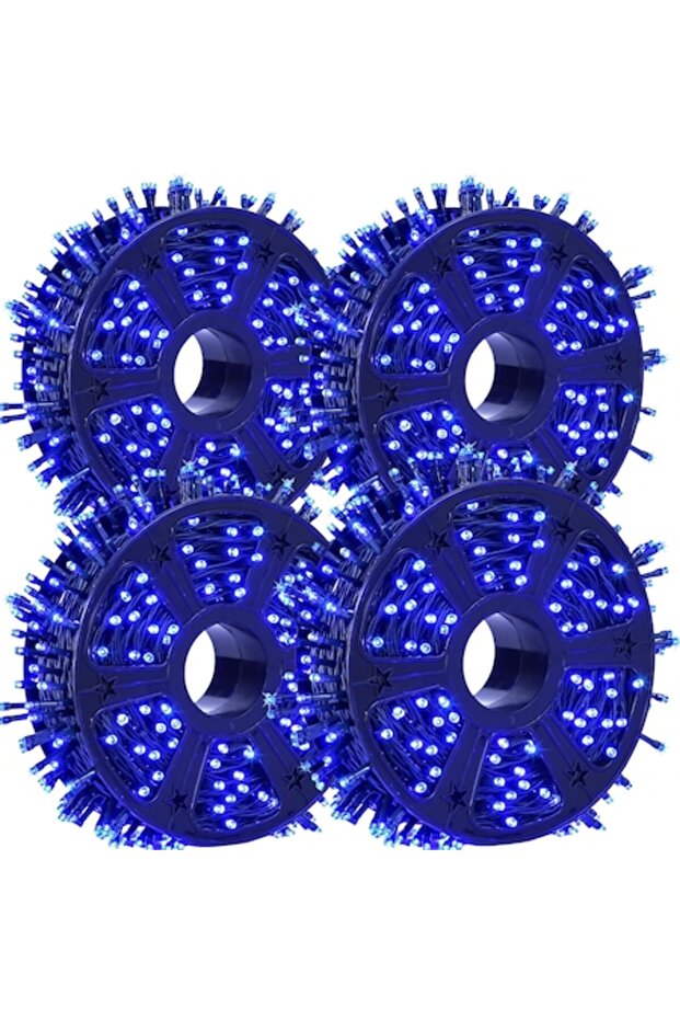 ® Set of 4 Linear LED String Lights, 80m/roll, 8 Modes, Blue, IP44 - 1