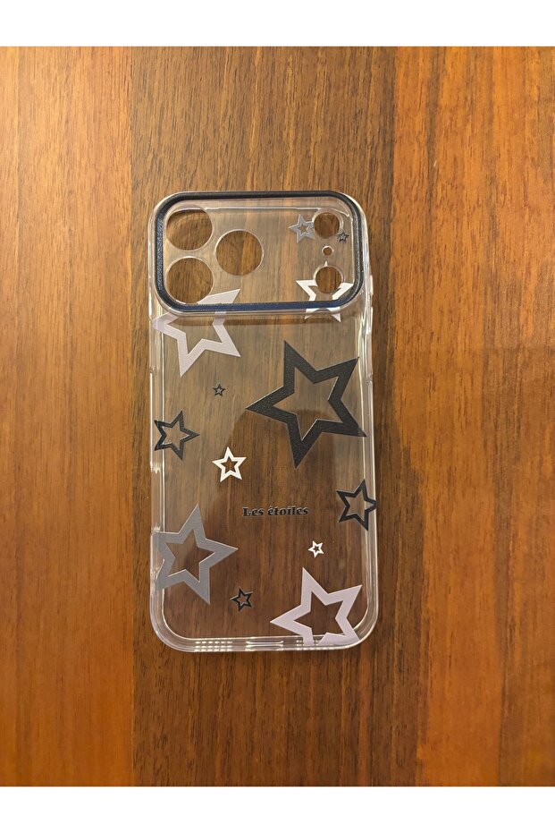 Star patterned compatible with iphone 17 pro max transparent silicone case - 1