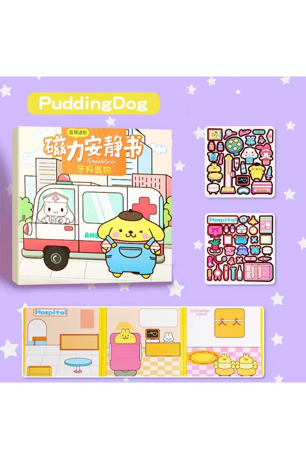 Cinnamoroll Pompompurin Magnetic Magnet House Game Quiet Book Baby Dress up Gift