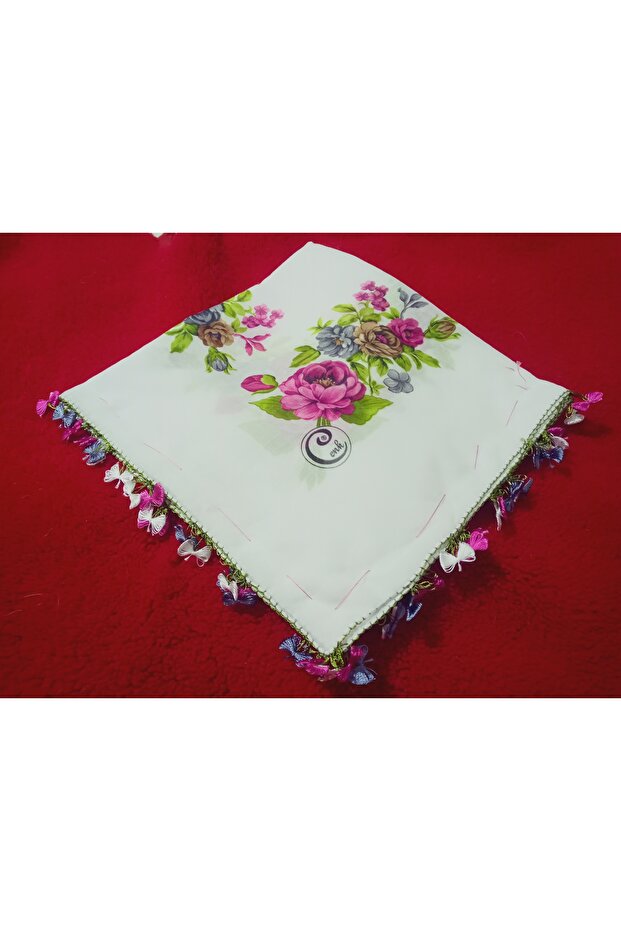 Cenk and Reyhan 100% Cotton Elegant Handcrafted Needlework Embroidered Writing/Needlework Yemeni/Handcrafted Cheesecloth/Head Covering