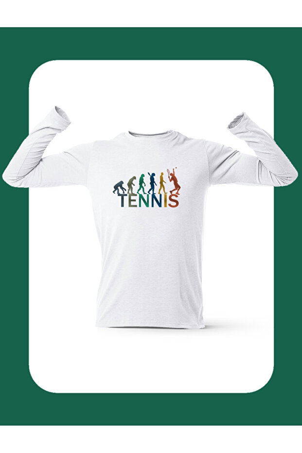 Tennis Evolution Long Sleeve White T-Shirt