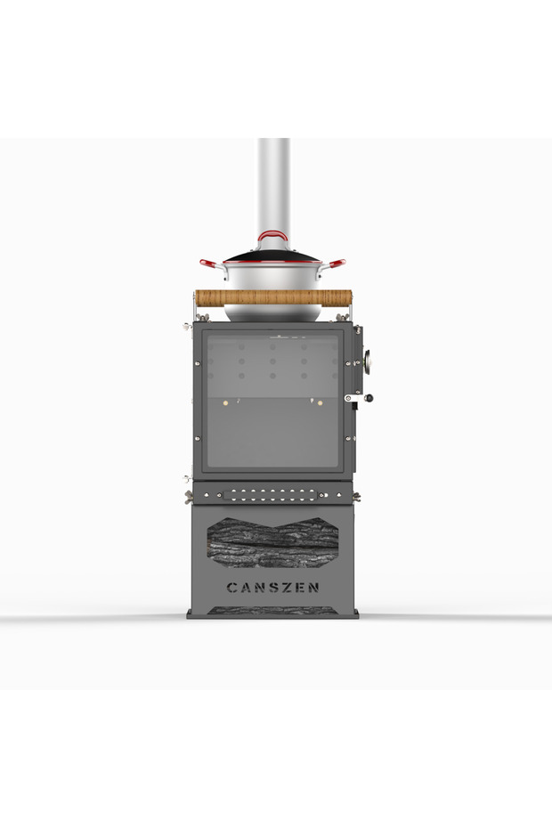 Forest Profesyonel Siyah Kuzineli Kamp Sobası | Taşınabilir Çadır ve Karavan Sobası - 2