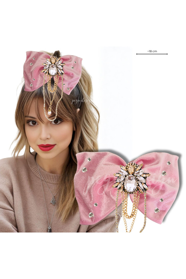 Pink Velvet Chain with Stone Automatic Special Design Clasp,010