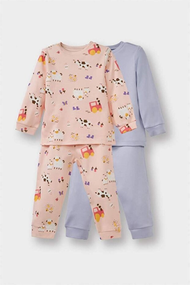 Baby Girl 4-Piece Pajama Set Long Sleeve Top Long Bottom (25 Au)