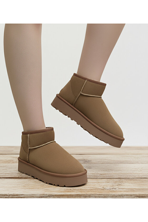 Yüksek Taban Mini Süet Tüylü kadın Bot-vizyon - 1