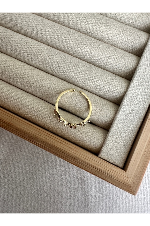 خاتم ذهبي بلون وردي مقرمش - 2