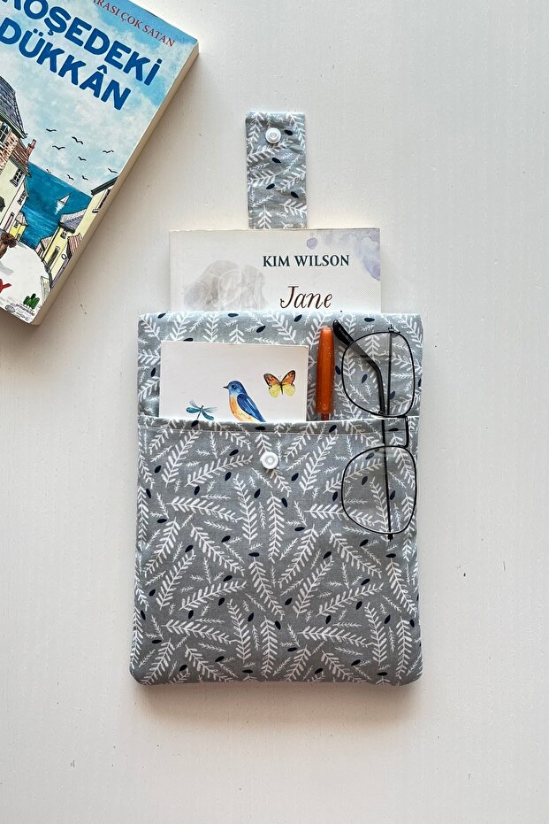 Fabric Book Sleeve with Pockets Book Lover Gift Organizer Book Bag