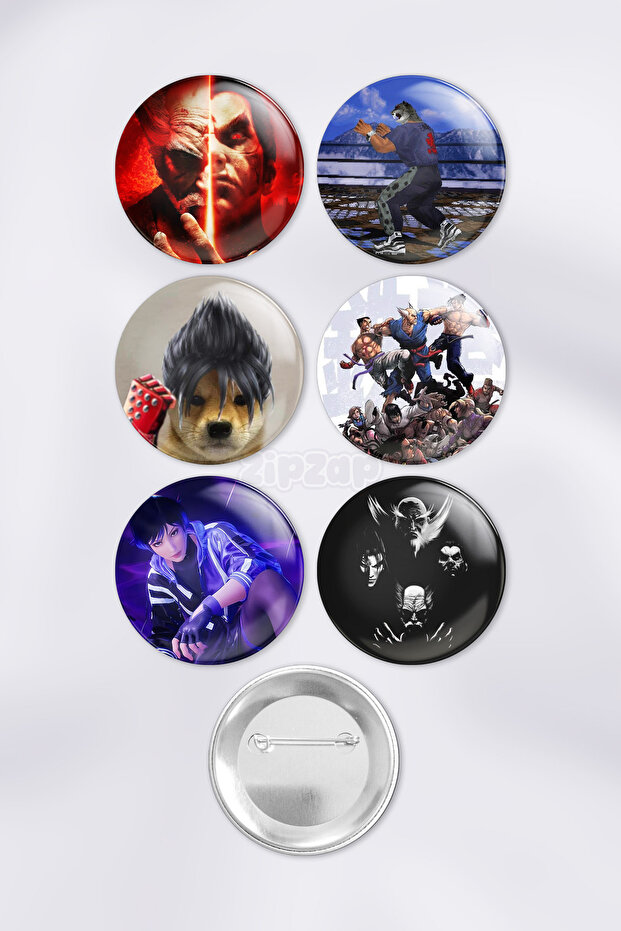 Tekken Video Game Bag Ornament Pin Button Badge Set (6 Pcs)