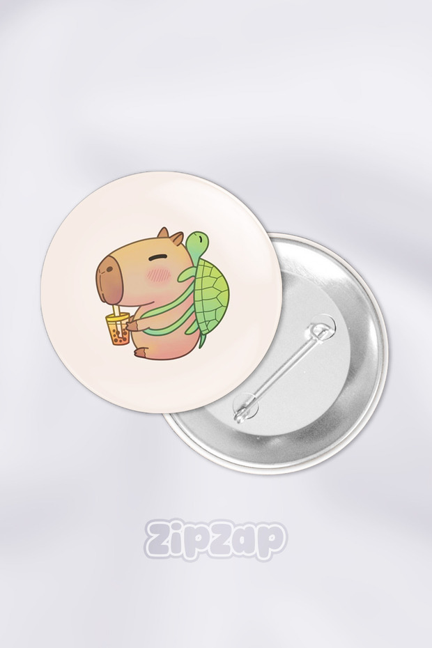 Capybara Cute Bag Ornament Pin Button Badge Set (1 Pc)