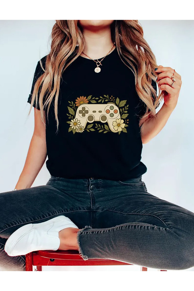 Gamer Girl Custom Design Printed Women Cotton T-Shirt