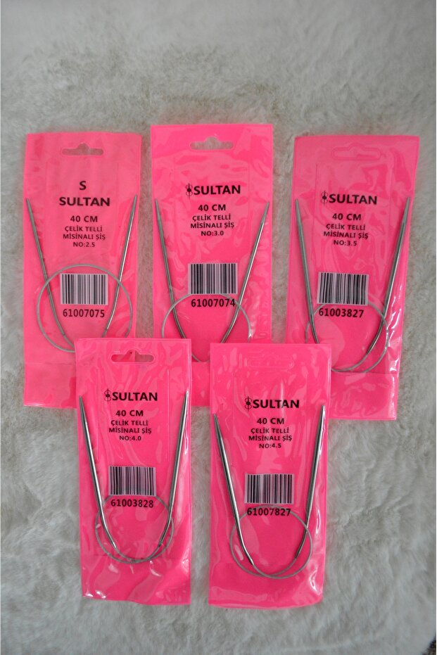 Çelik Telli Misinalı Şiş (40 cm) 5'li Set