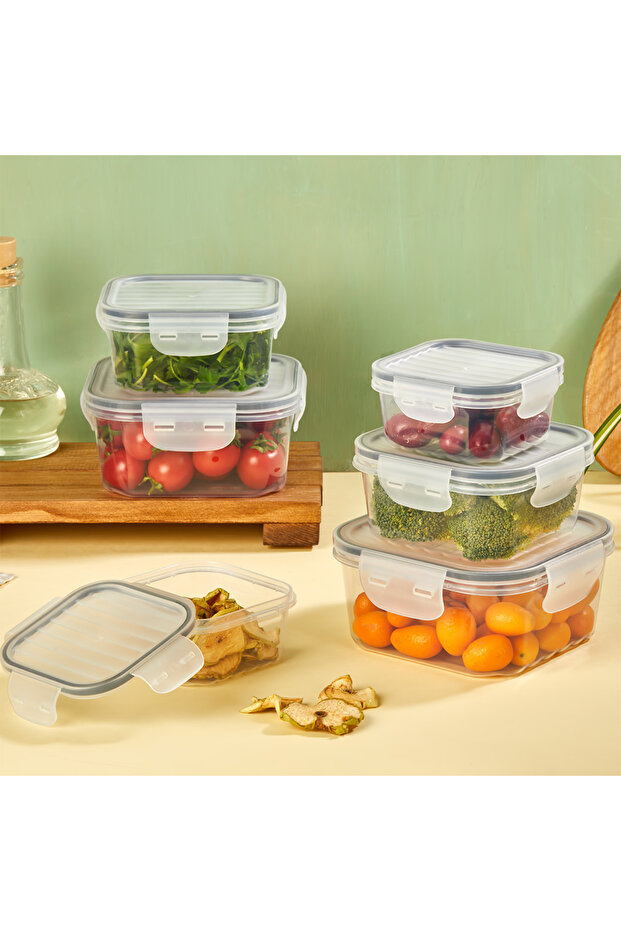 Full Vacuum Airtight Leakproof Ziplock Storage Container Set of 3 Transparent (1400ml 800ml 400ml)Bpafree - 3