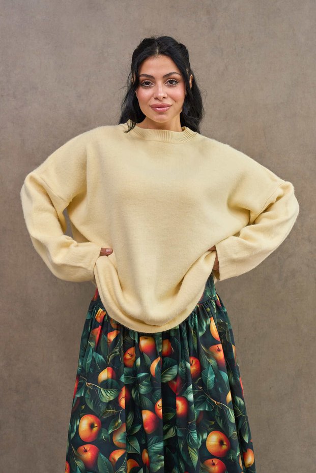 Butter Yellow Knitwear Casual Sweater