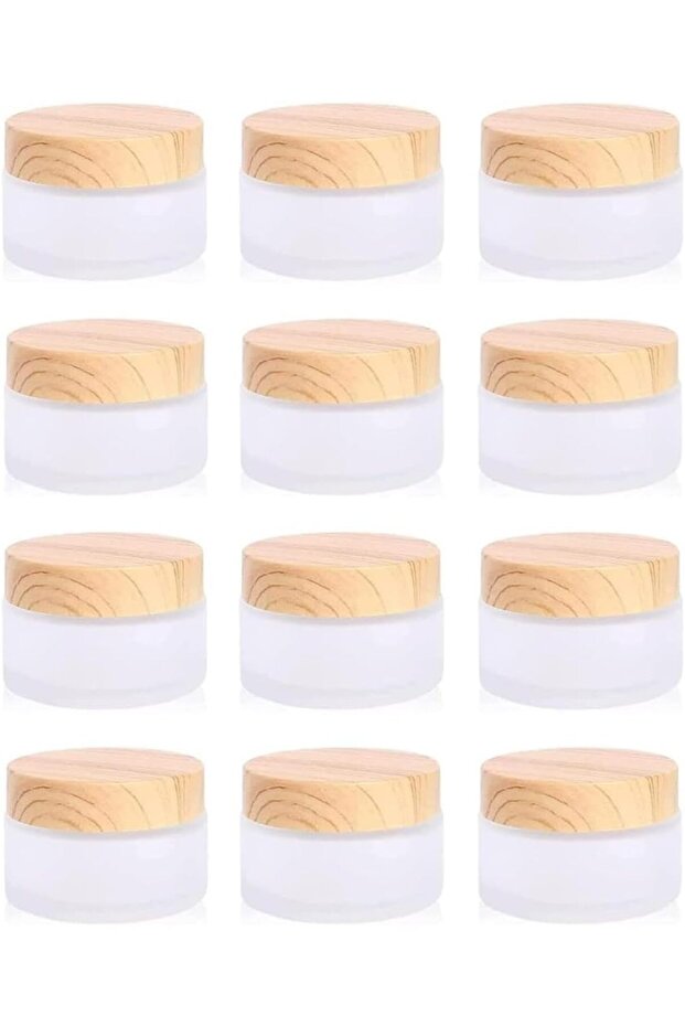 12 Pieces Glass Cosmetic Containers
