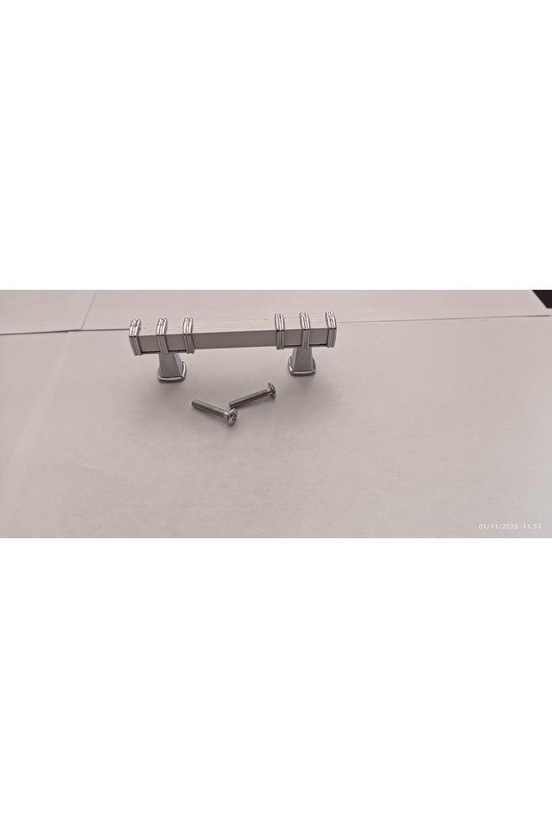 Yörük 1 Ad. 64 mm (6.4 cm) White- Chrome Modern Luxury Furniture Cabinet Drawer Handles 64 mm