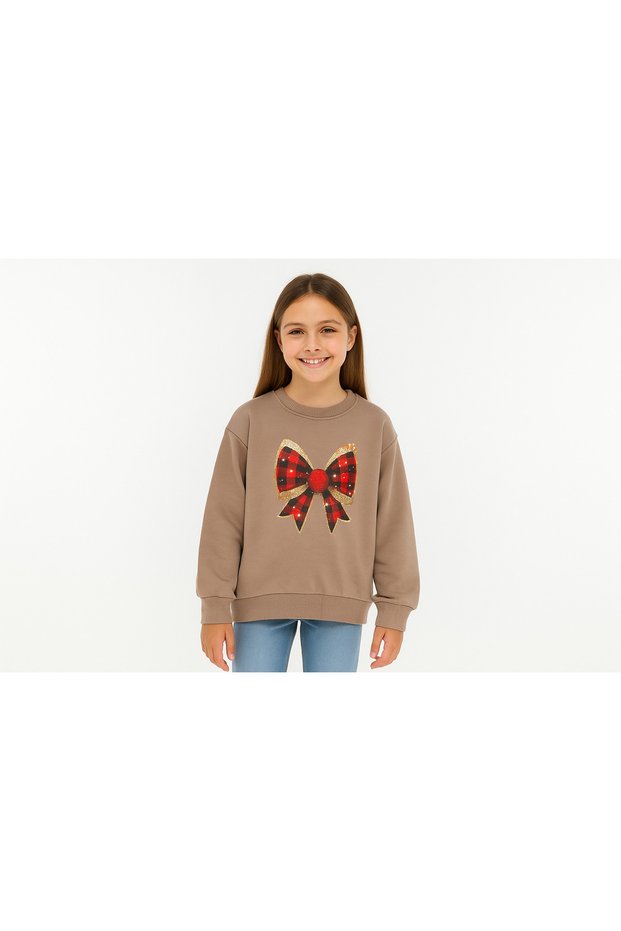 Atabay 116-11-25 Girl's Printed Sweatshirt – Soft Cotton Fabric, Daily Comfortable Fit (4-8 Years)
