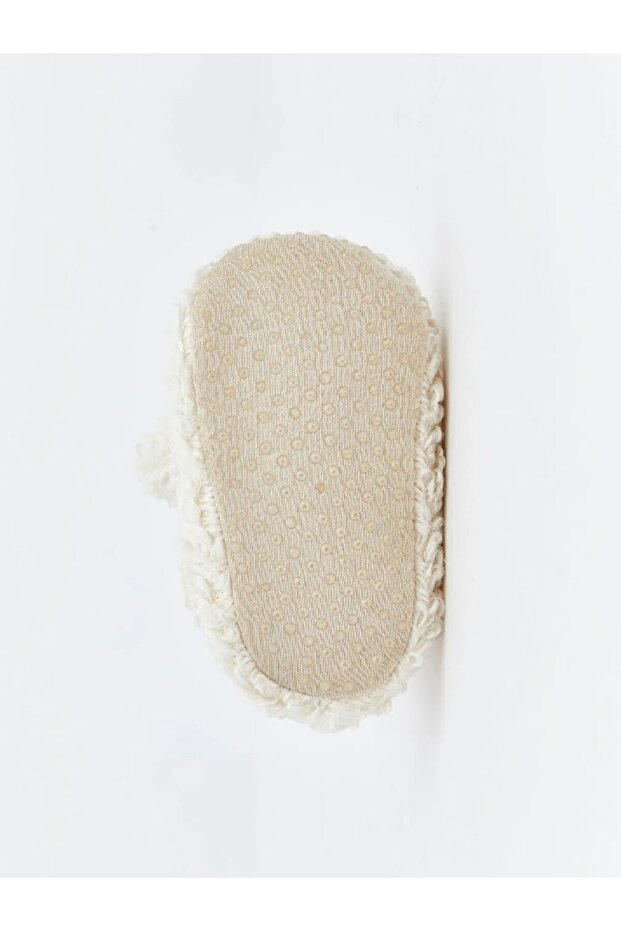 LCW STEPS Ekru Hayvan Figürlü Kız Bebek Çoraplı Ev Ayakkabısı - 4