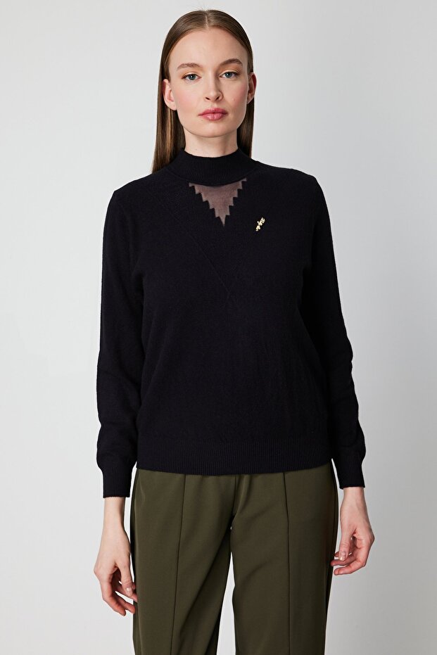 سترة تريكو سوداء - 1