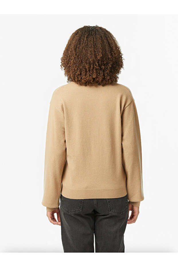 Wool Open Polo Collar Sweater - 3