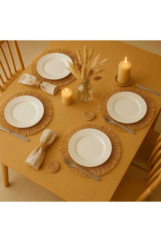 سجادة مصنوعة يدويًا من قماش الجوت والرافيا - 4