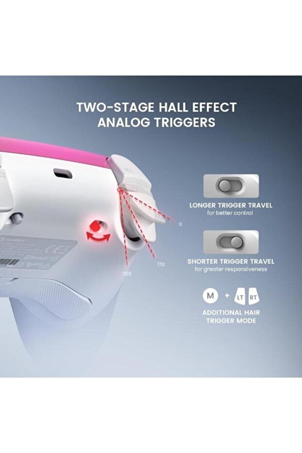 Super Nova Hall Effect 2.4g Wireless Controller Pembe Switch, Windows PC, Android ,Ios - 4