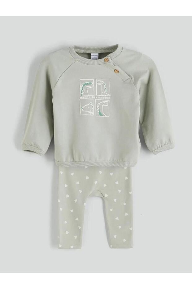 Printed Baby Boy Sweatshirt and Pants 2-Piece Set (W5)